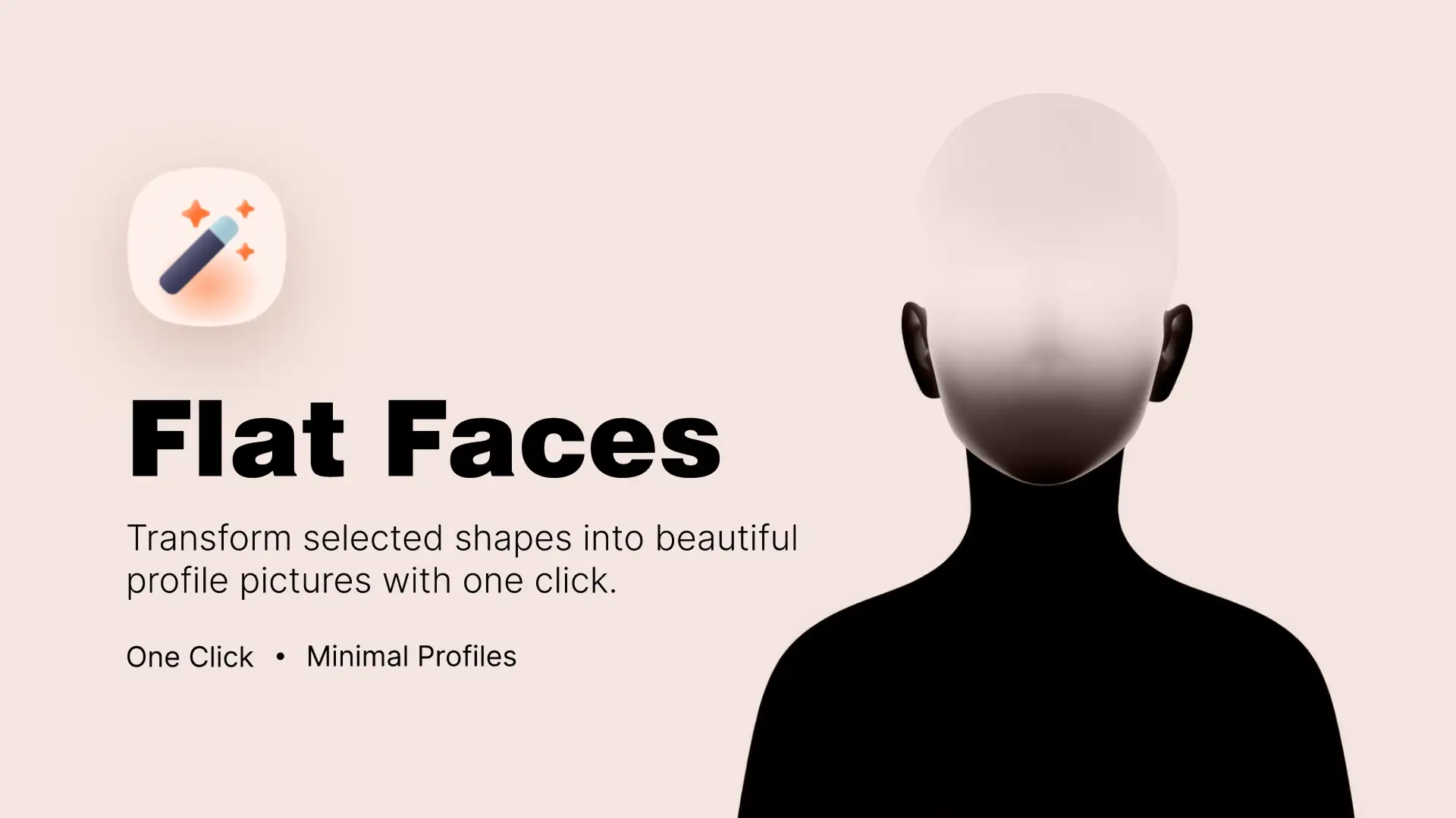 FlatFaces plugin showing profile placeholder generation with minimal design