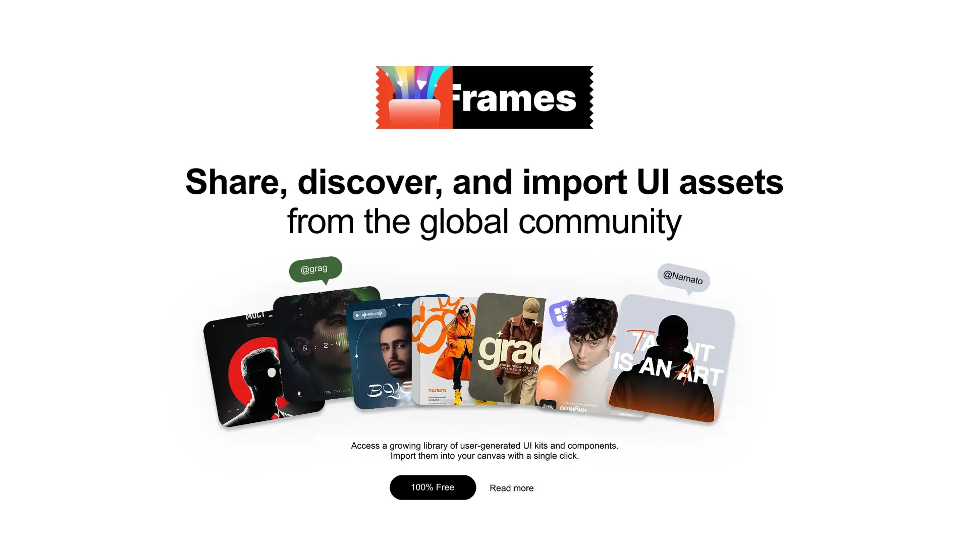 OpenFrames plugin showing UI inspiration library and component collection