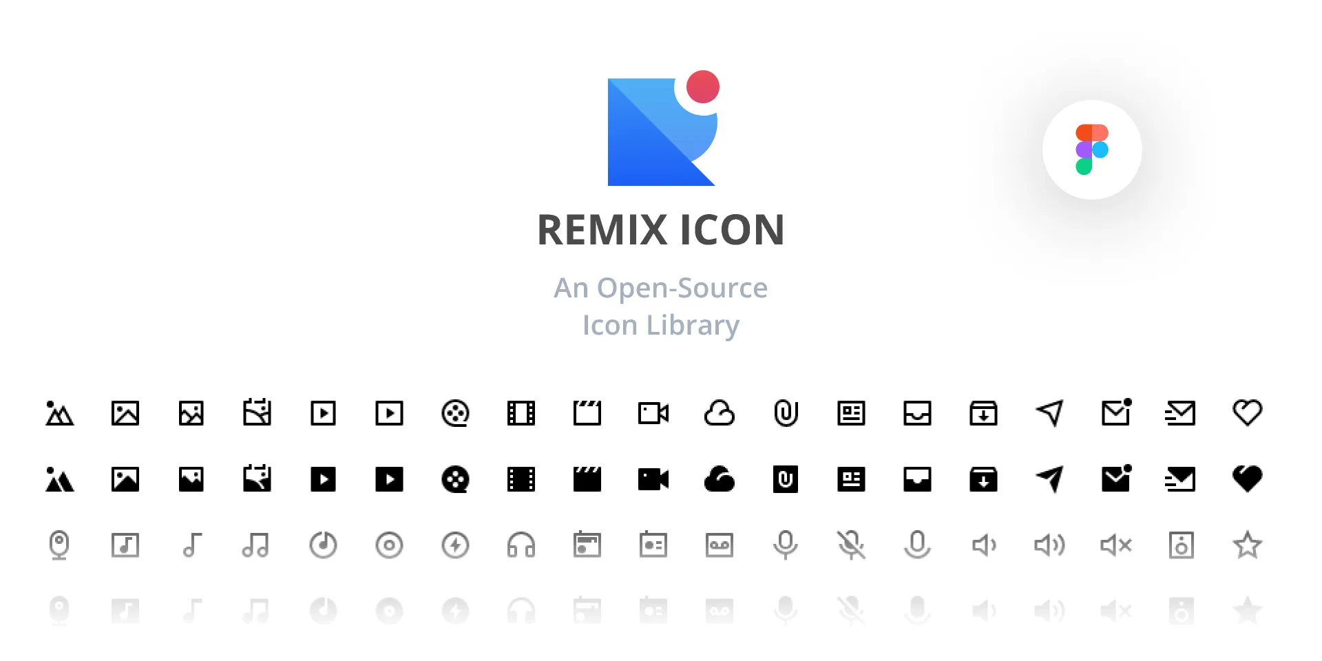 Remix Icon library with neutral system icons