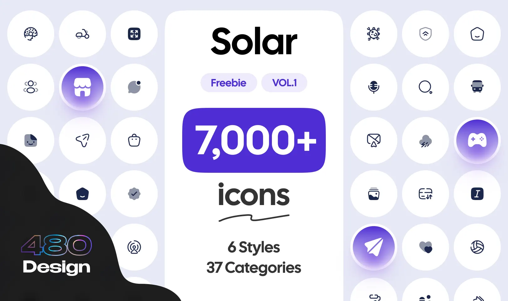 Solar Icons library showing rounded modern icon designs