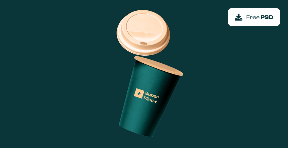 Download Top Free Floating Paper Cup with Logo Latest Mockup PSD Files For your next Project